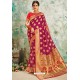 Rose Red Designer Classic Wear Upada Silk Sari