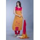 Orange Embroidered Designer Readymade Party Wear Churidar Salwar Suit