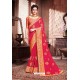 Dark Peach Designer Party Wear Soft Art Silk Sari