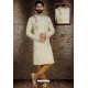 Off White Readymade Dhupion Silk Designer Kurta Pajama For Men