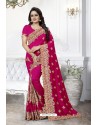 Rani Heavy Embroidered Designer Art Silk Party Wear Sari