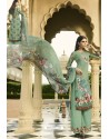 Sea Green Designer Party Wear Crepe Palazzo Salwar Suit