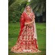 Red Heavy Embroidered Designer Party Wear Lehenga Choli
