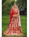Red Heavy Embroidered Designer Party Wear Lehenga Choli