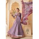 Lavender Heavy Embroidered Soft Silk Designer Gown Style Anarkali Suit
