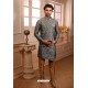 Grey Readymade Semi Indowestern Pajama For Men