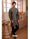 Grey Readymade Semi Indowestern Pajama For Men