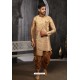 Gold Readymade Semi Indowestern Pajama For Men