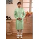 Sea Green Readymade Semi Indowestern Pajama For Men