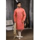 Peach Readymade Semi Indowestern Pajama For Men