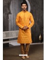 Yellow Readymade Semi Indowestern Pajama For Men