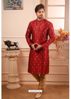 Red Readymade Designer Pajama For Men