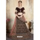 Sizzling Maroon Heavy Embroidered Velvet Bridal Lehenga Choli