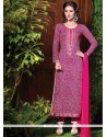 Dignified Embroidered Work Cotton Magenta Salwar Suit