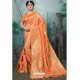 Orange Designer Banarasi Silk Weaving Party WearﾠSari