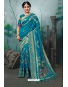 Blue Designer Banarasi Silk Weaving Party WearﾠSari