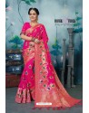 Fuchsia Designer Banarasi Silk Weaving Party WearﾠSari