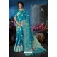Blue Designer Banarasi Silk Weaving Party WearﾠSari