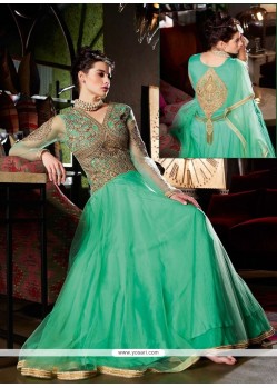 Sea Green Net Designer Gown