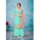 Firozi Embroidered Banarasi Silk Designer Palazzo Salwar Suit
