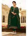 Dark Green Heavy Designer Party Wear Straight Salwar Suit
