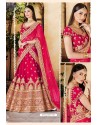 Rose Red Heavy Multi Embroidered Designer Wedding Lehenga Choli