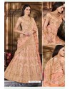 Light Orange Heavy Multi Embroidered Designer Wedding Lehenga Choli
