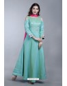 Sky Blue Heavy Embroidered Gown Style Designer Anarkali Suit