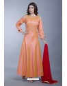 Light Orange Heavy Embroidered Gown Style Designer Anarkali Suit