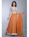 Orange Heavy Embroidered Gown Style Designer Anarkali Suit