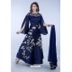 Navy Blue Heavy Embroidered Gown Style Designer Anarkali Suit