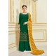 Dark Green Designer Party Wear Embroidered Pure Jam Satin Palazzo Salwar Suit