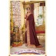 Maroon Party Wear Designer Embroidered Dola Silk Sari