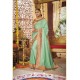 Sea Green Party Wear Designer Embroidered Dola Silk Sari