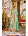 Sea Green Party Wear Designer Embroidered Dola Silk Sari