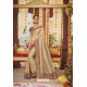 Light Beige Party Wear Designer Embroidered Dola Silk Sari