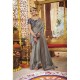 Grey Party Wear Designer Embroidered Dola Silk Sari