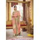 Light Orange Party Wear Designer Embroidered Dola Silk Sari