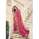 Hot Pink Party Wear Designer Embroidered Soft Silk Sari