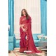 Maroon Party Wear Designer Embroidered Soft Silk Sari