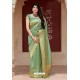 Aqua Mint Party Wear Designer Embroidered Sari