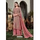 Old Rose Heavy Embroidered Designer Party Wear Georgette Straight Salwar Suit