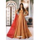 Rust Heavy Embroidered Designer Party Wear Pure Georgette Anarkali Suit