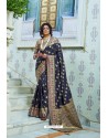 Pigeon Party Wear Designer Pathani Silk Embroidered Sari