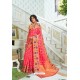 Peach Party Wear Designer Pathani Silk Embroidered Sari