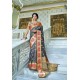 Grey Party Wear Designer Pathani Silk Embroidered Sari