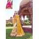 Yellow Party Wear Designer Pure Banarasi Silk Embroidered Sari