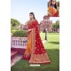 Red Party Wear Designer Pure Banarasi Silk Embroidered Sari