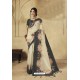 Light Beige Party Wear Designer Banarasi Silk Embroidered Sari