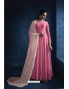 Light Pink Heavy Embroidered Georgette Designer Anarkali Suit